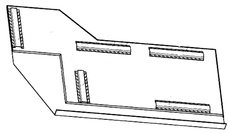 Fiberglass Transition Panel for Tram Vehicles S.11-10.30.030