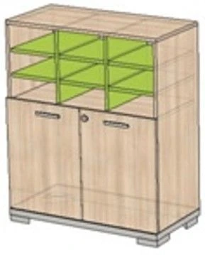 خزانة مدرسية مع أقسام للدفاتر - سلسلة TDI School