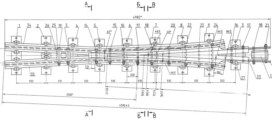 Crosspiece for Rail Switching - Type R65, Model 1/11 (Project 2999.01.000)