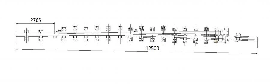 Curved Rail Frame Type R65 with Straight Switch SP525-09