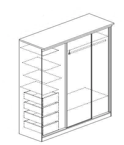 Built-in Cabinet for Living Spaces and Offices, Art. SH07