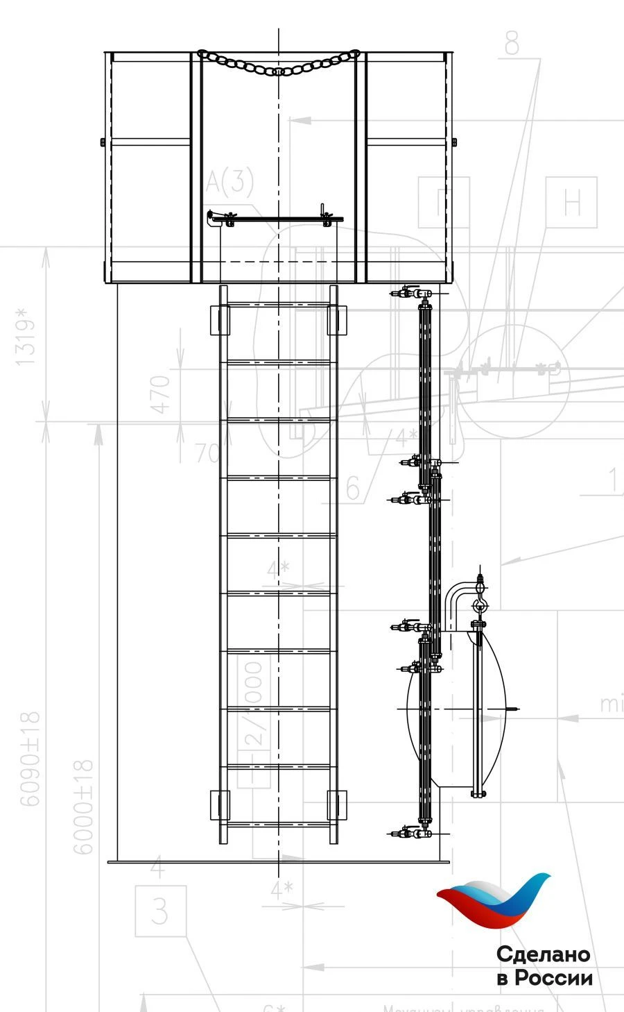Technological Storage Tank for Receiving, Storing, and Distributing Products - Model MARK