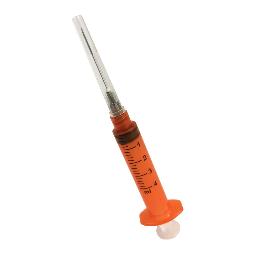 Sterile Single-Use Three-Part Injection Syringe with Luer-Lock Tip, 4 ml Capacity