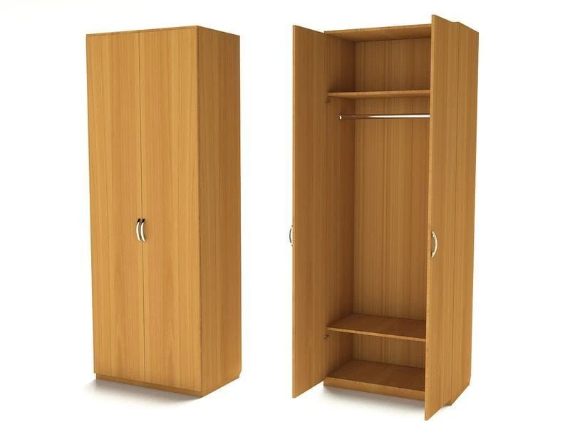 Wooden Clothes Cabinet - Linear Design