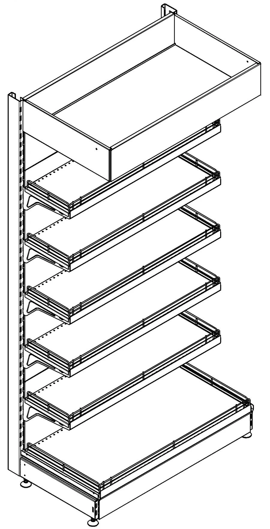وحدة رفوف حائطية مستقيمة من جانب واحد ST1-P