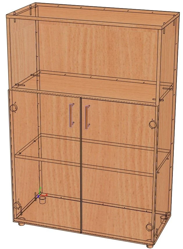 ST-2.1 Shelving Unit with Open and Closed Shelves