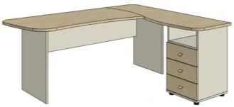 Ergonomic Left Composite Office Desk - Gamma Furniture Set