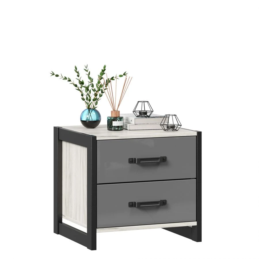 Nightstand Techno LD.678100.000 (White Craft Oak/Grey Slate)