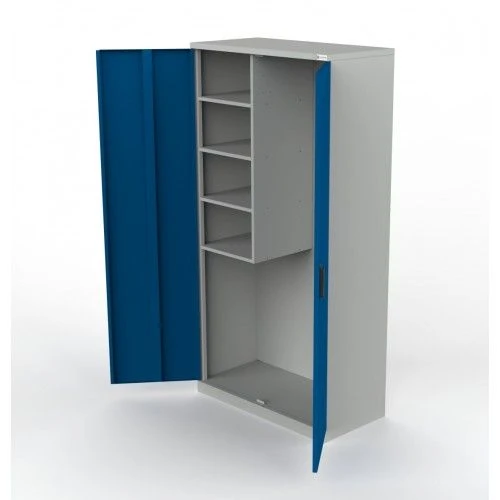 Two-Section Storage Cabinet for Cleaning Supplies