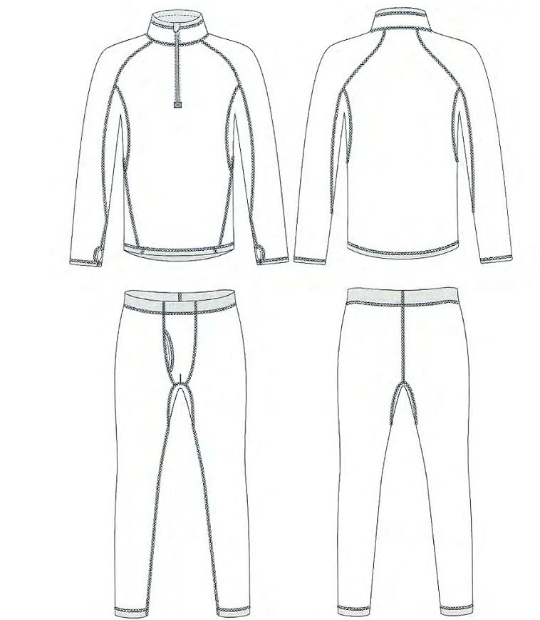 Fleece Thermal Underwear Set (T-Shirt & Long Johns)