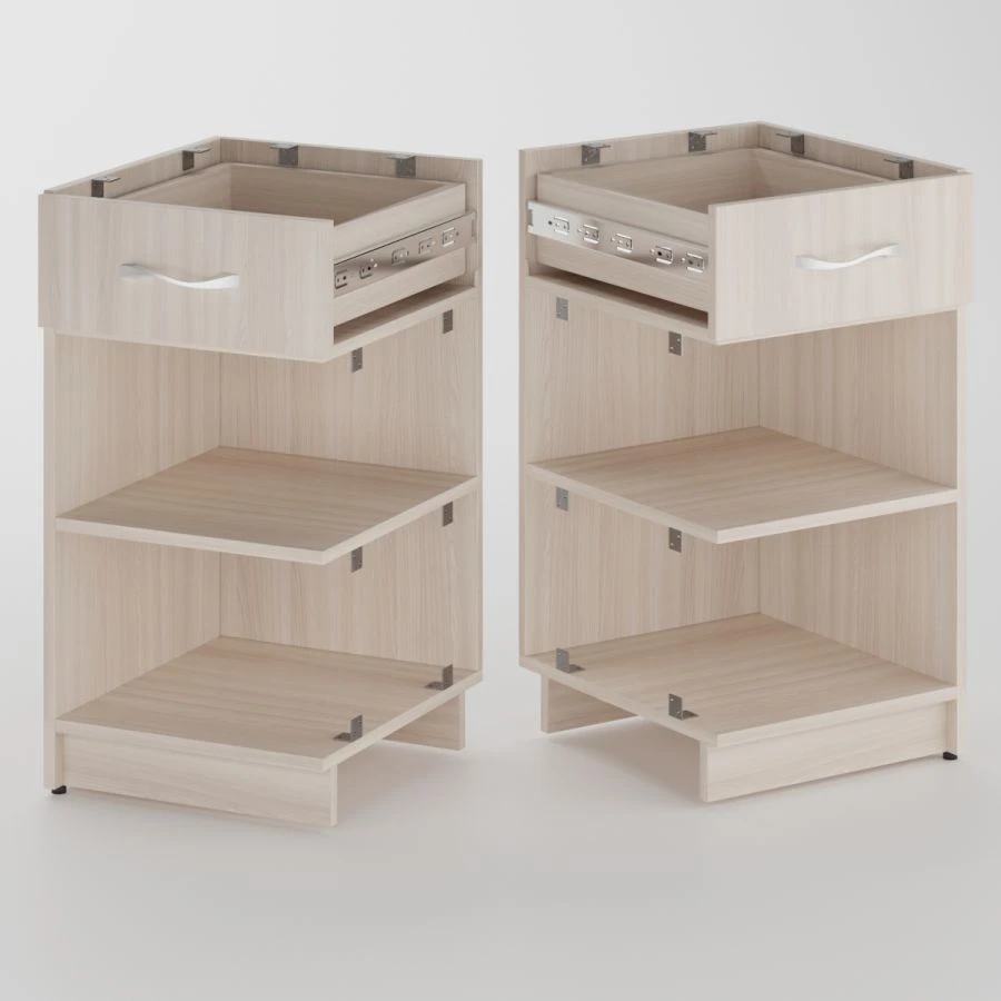 Built-in Desk Cabinet with 1 Drawer and Shelf