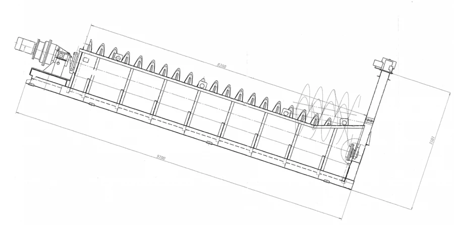 مصنف لولبي لفصل المواد في معالجة الخامات 1KSN-15x82