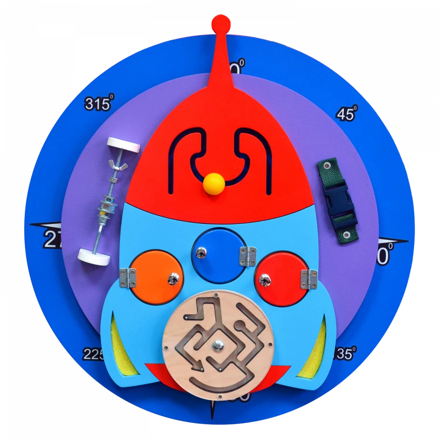Unique "Rocket" Busy Board for Preschoolers BZK-020