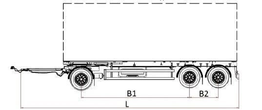 Container Transport Trailer MDO431, Mod 878533, Single/Dual Axle