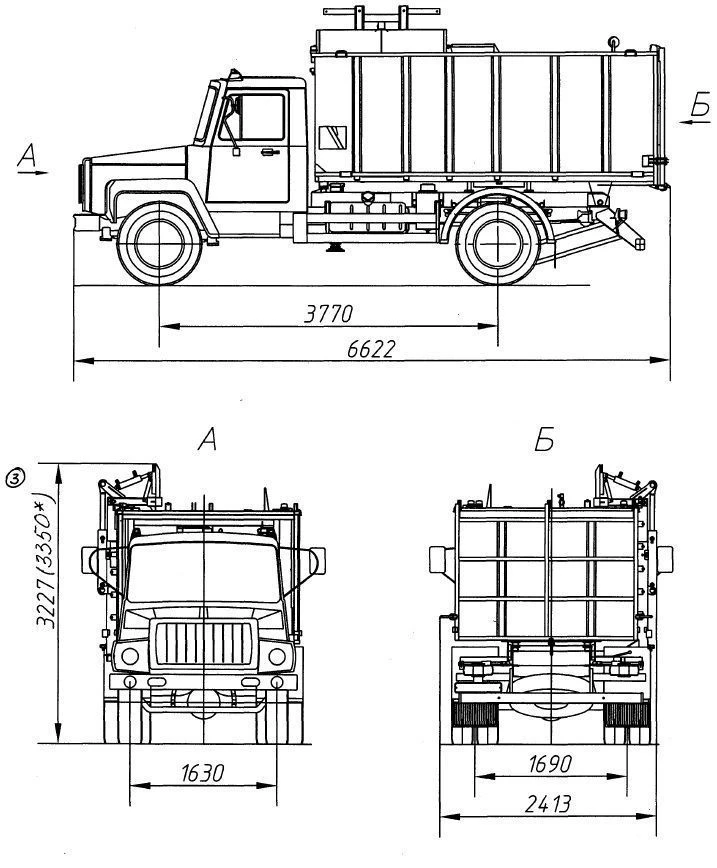 GAZ-SAZ-3901-13 Side-Loading Garbage Truck