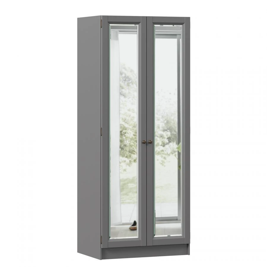 Ameli Two-Door Wardrobe with Two Mirrors (Onyx Gray) Model LD.642840.000