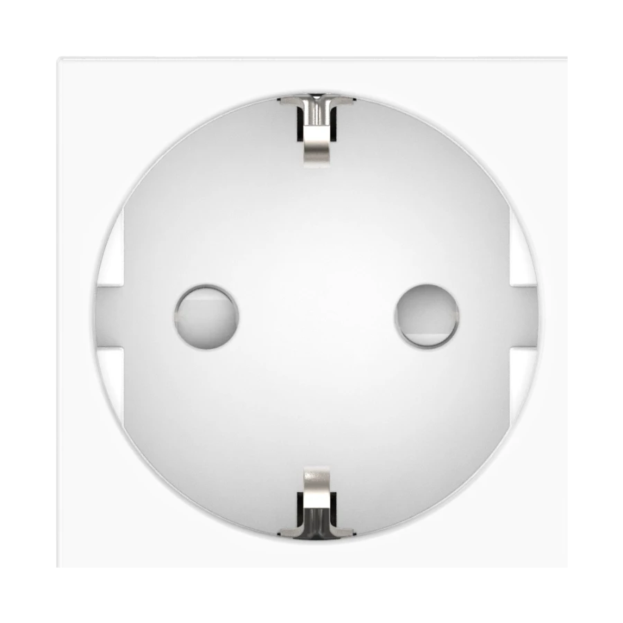 Modular Caduceus Aling Hide Socket with Grounding, 16A, 250V, Horizontal, White, Art. 2321.0