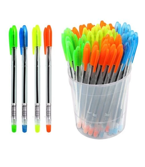Ergonomic Blue Ballpoint Pen "VeGa" 0.7mm Neon Crystal Assorted
