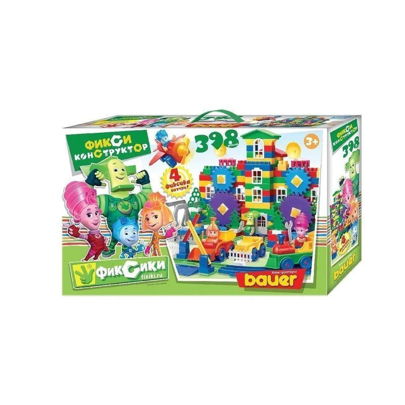 مجموعة بناء تعليمية باوير "فيكسي" مع 398 قطعة و4 شخصيات