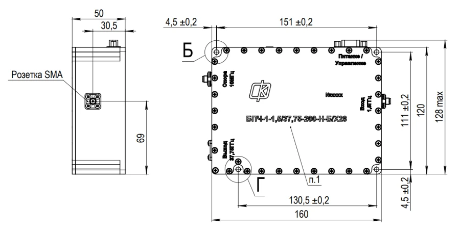 Frequency Transfer Block BPC-1-1.5/37.75-200-N-B/X28