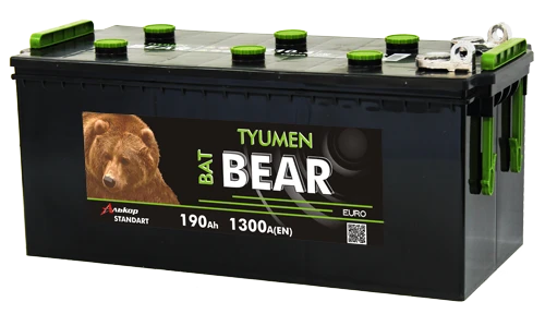 Lead-Acid Starter Battery for Internal Combustion Engines 12V 190Ah Tyumen BatBEAR