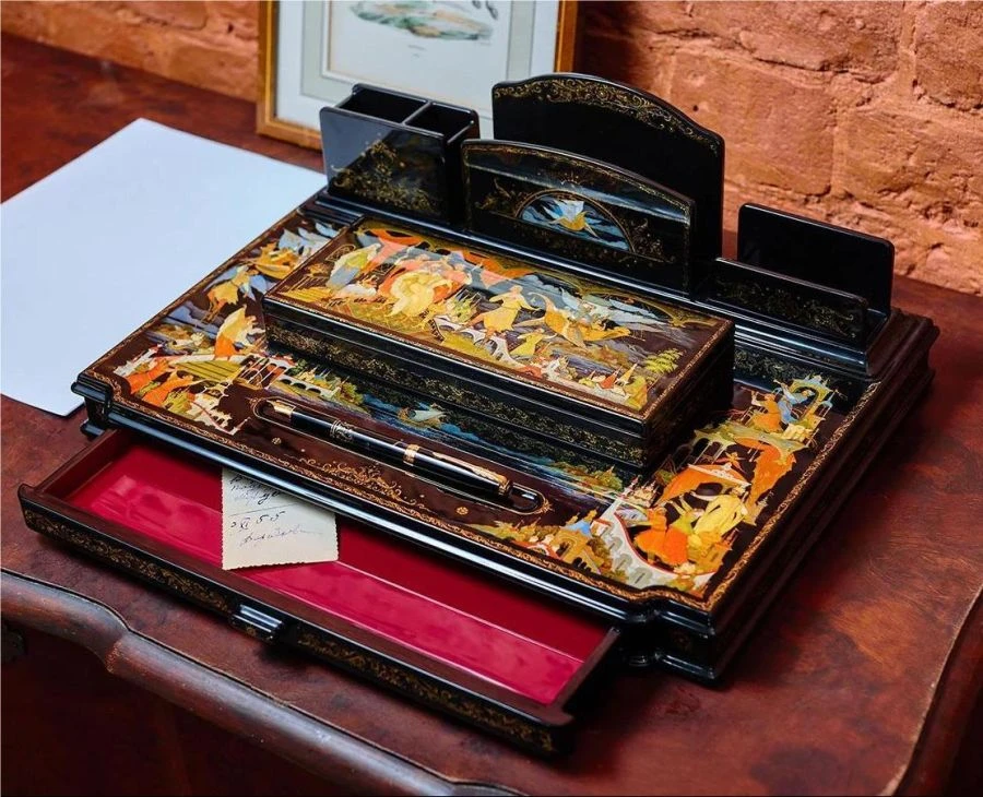 Lacquer Miniature Writing Set Palekh - Fairy Tale Theme