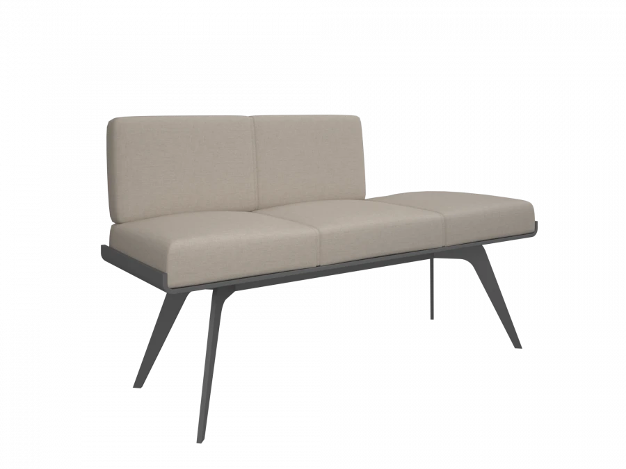 مقعد ثلاثي المقاعد مع مسند ظهر