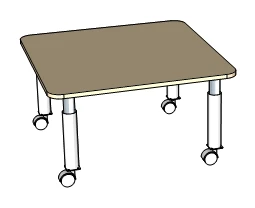 Adjustable/Non-Adjustable 4-Person Table with Wheels