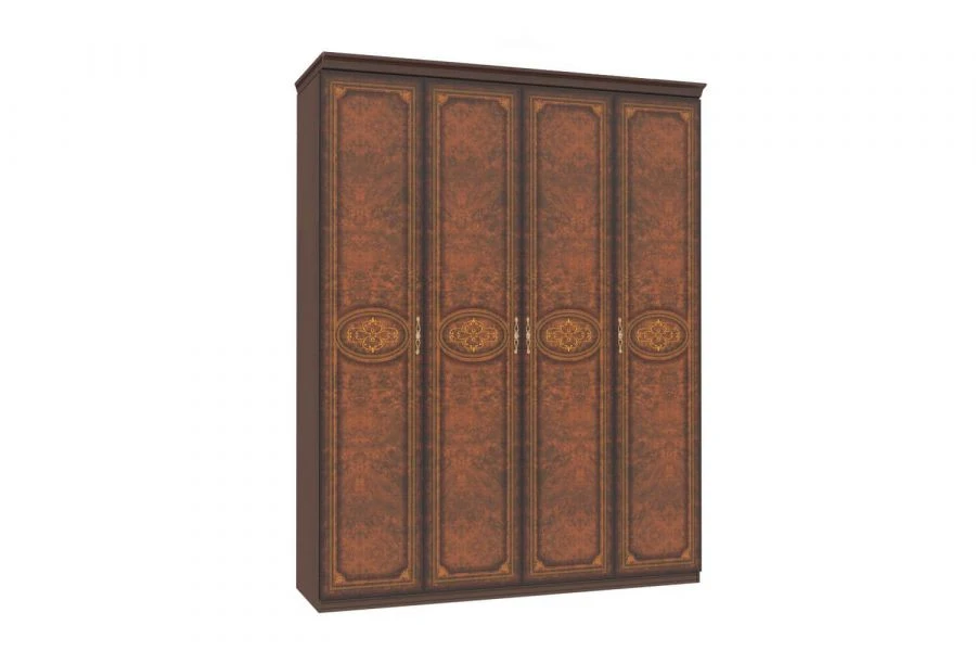 Classic LD.637240.000 Four-Door Wardrobe (Walnut Finish)