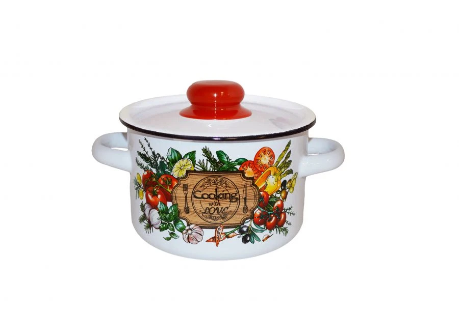 قدر أسطواني مدهون 1.5 لتر