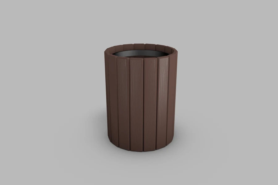 Round Waste Bin with Metal Frame and Container