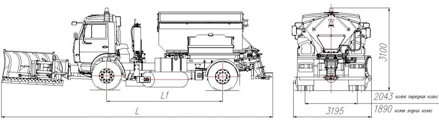 Road maintenance machine with winter equipment set model MK-4531-04