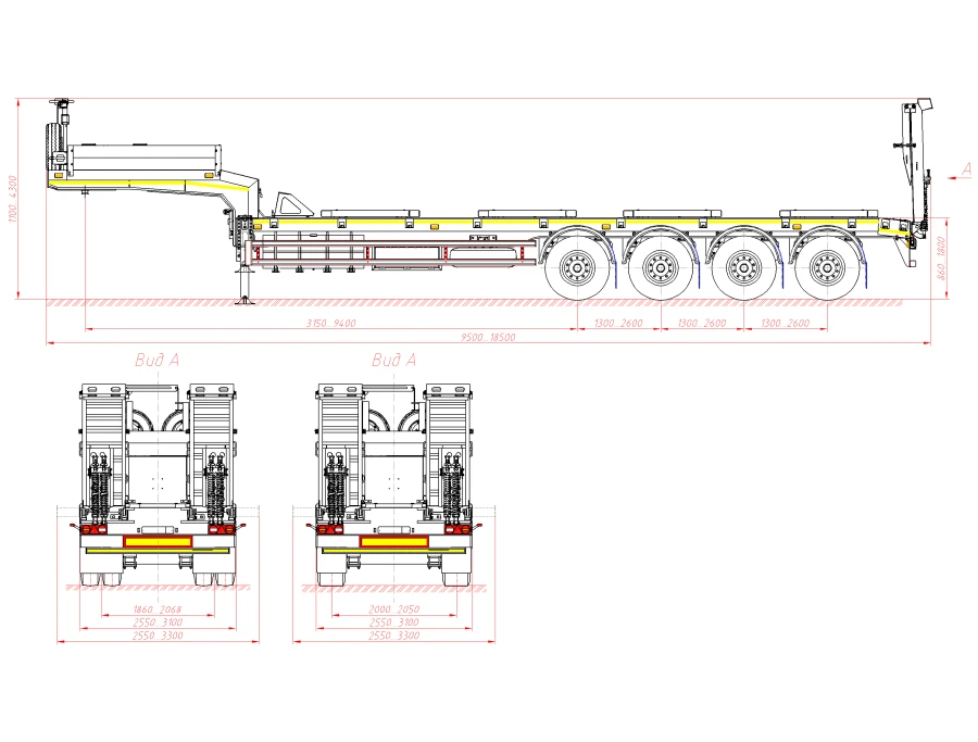 Heavy-Duty Semi-Trailer 98132V for Transporting Heavy Equipment