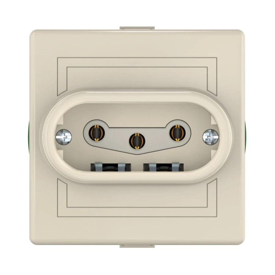 CADUCEUS ALING PRESTIGE Three-Pole Socket with Ceramic Base 16A 440V, Beige, Art. 602.99