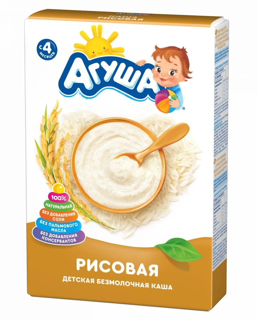 Quick-Dissolving Rice Cereal with Prebiotics and Fructose "Agusha", 200g