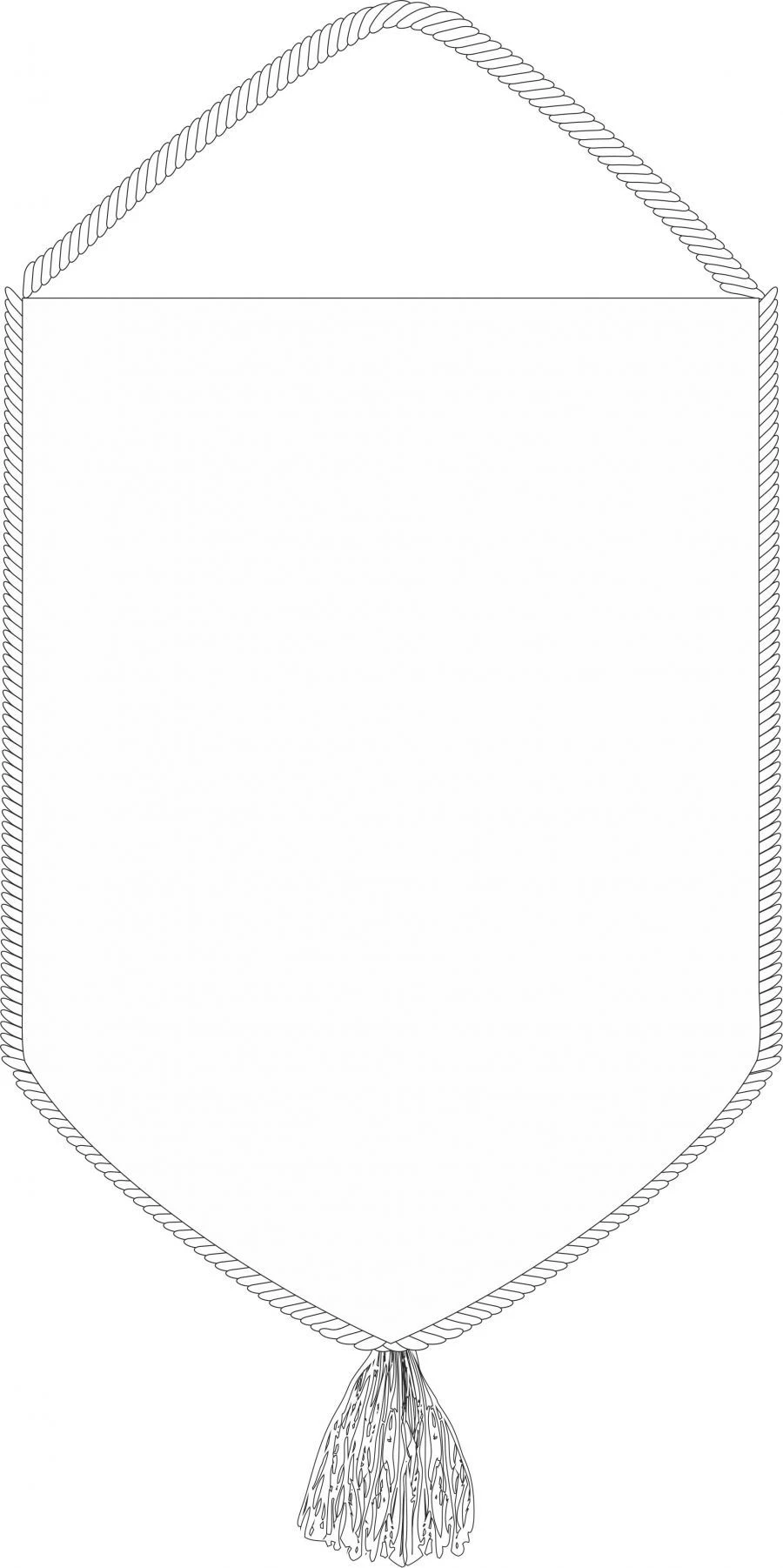 Decorative Banner with Twisted Cord and Tassel - Model VP