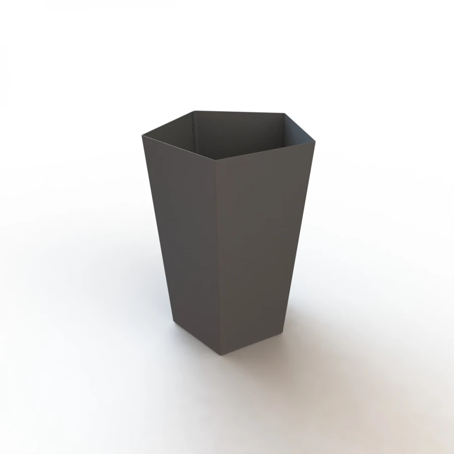 سلة مهملات ألومنيوم خماسية الأوجه للاستخدام الداخلي والخارجي