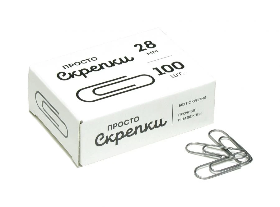 Uncoated Metal Paper Clips 28mm - 100 Pieces