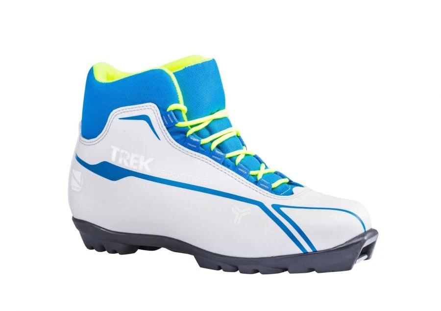 Trek Sportiks5 White Ski Boots with Blue Logo N