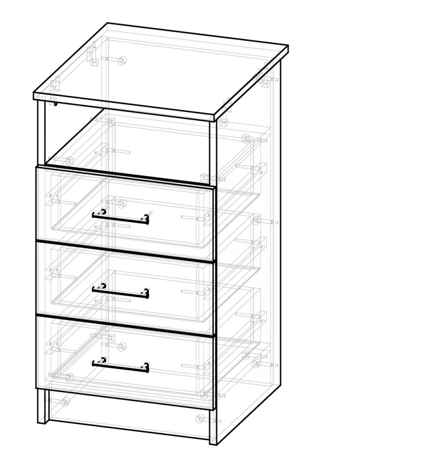 Ergonomic Side Cabinet for Ergo Desk TkErgS 3 Pr
