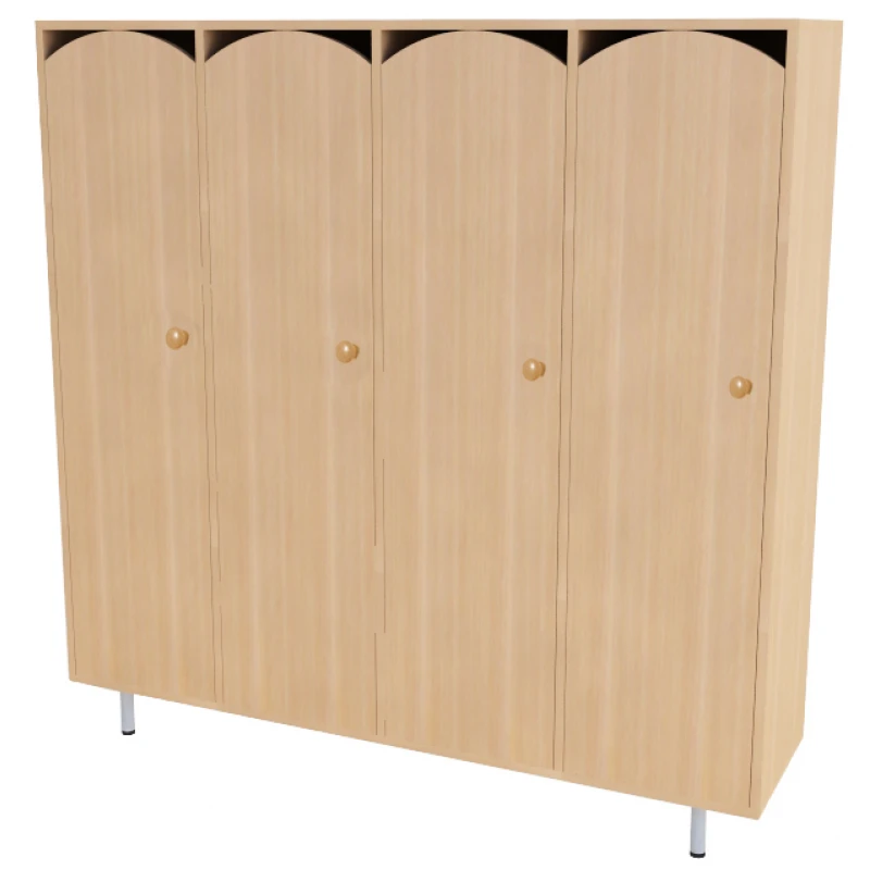 Compact 4-Section Kindergarten Wardrobe, Model 40139