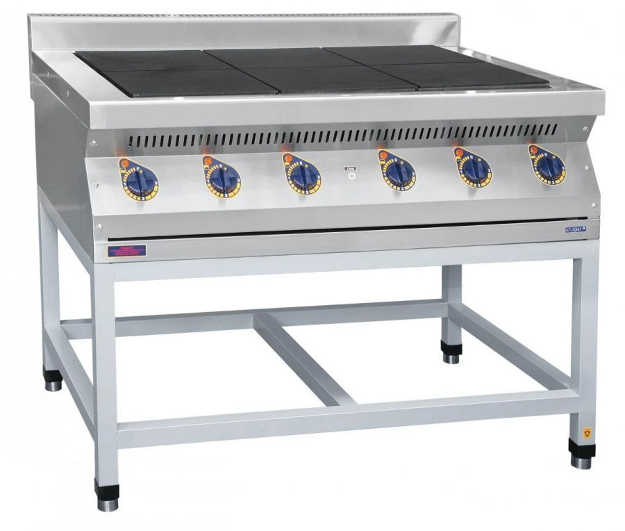 Electric Kitchen Stove with Six Burners, Model EPK-67P on Stand