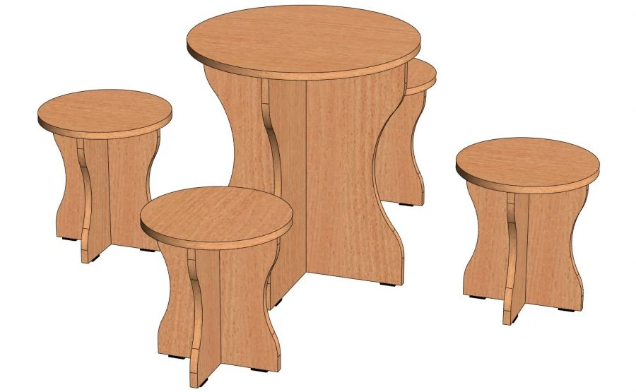 Dining Table Furniture Set for Play Area, Model IZ-OS