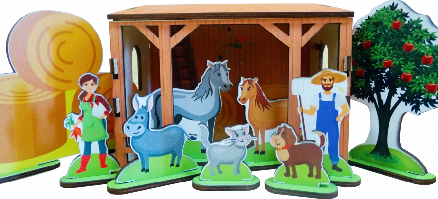 مجموعة بناء مزرعة تعليمية بالواقع المعزز