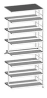 Two-Sided Shelf Rack 880x570x2352 mm