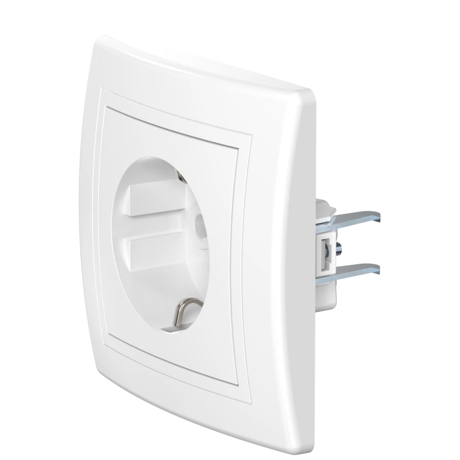 CADUCEUS ALING PRESTIGE Hidden Socket with Grounding 16A, 250V, White, Art. 630