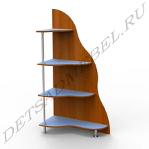 Wave-Shaped Flower Shelf with 4 Open Shelves - Model 8.7