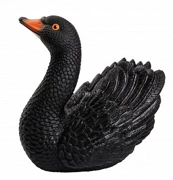 Realistic Black Swan Figurine 18cm