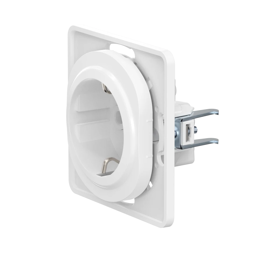 Caduceus Aling Eon White Hidden Socket with Grounding 16A, 250V - Art. E630.0