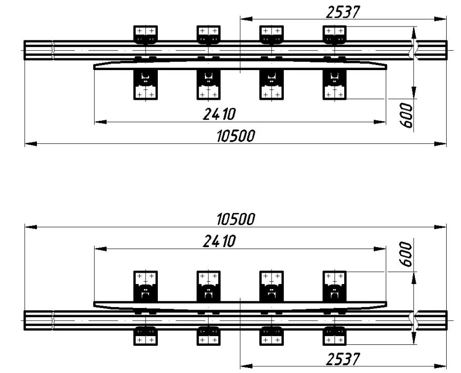 Crossrail with Counterrail for Switch Mechanisms - Project 8307.03.010/-01